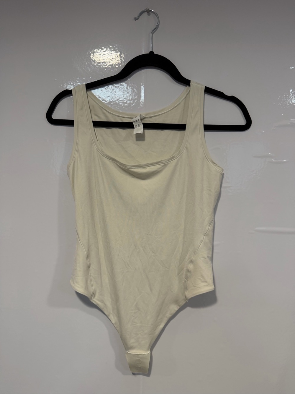 Lululemon Square Neck Wundermost Cream Tank Bodysuit